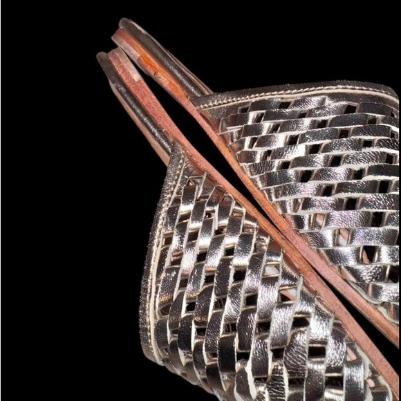 Nordstrom Jeffrey Campbell DASHI gold woven slides WOMEn’s shoes size 6 - Picture 12 of 16